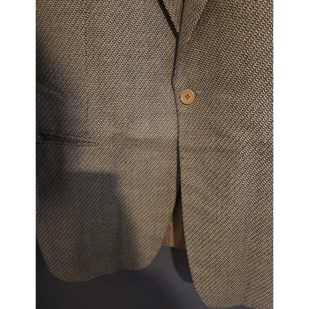 Linea Trussini Nuova Brown Micro Pattern Wool‎ Blazer, Men's 40R Sport Coat